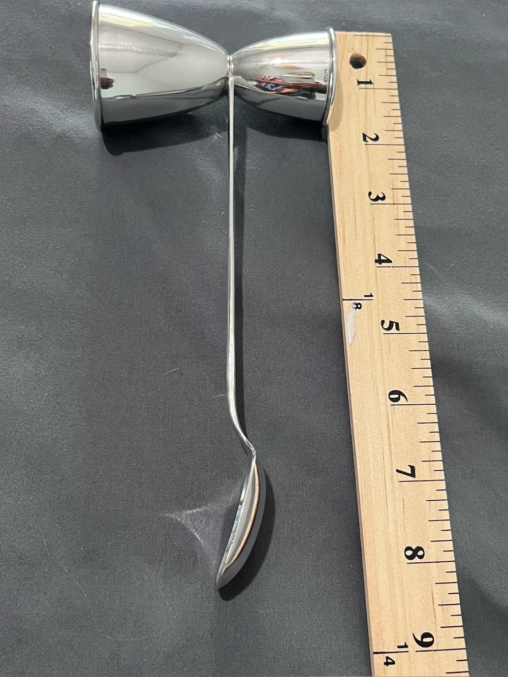 Napier Silver Jigger Bar Tool Cocktail Mechanical Spoon Art Deco Vintage Party